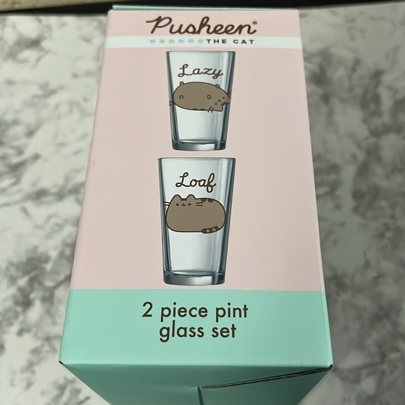 Pusheen Pint Glasses Gift Pack LAZY & LOAF - Limited Edition Exclusive NIB - Picture 5 of 7